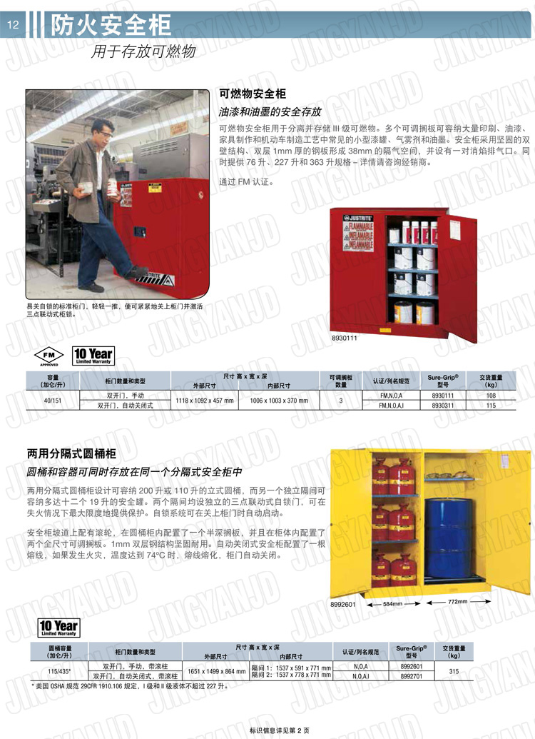 美國杰斯瑞特，防火安全柜，justrite防火柜，justrite安全柜，防爆柜justrite，8917008，4M9435