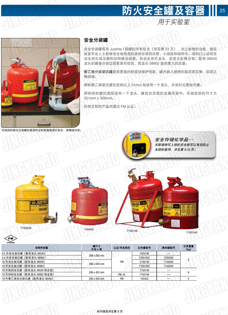 JUSTRITE，美國(guó)杰斯瑞特，justriteI型安全罐,柴油汽油存放罐，酒精松香水安全存儲(chǔ)罐，防火安全罐，防爆安全罐