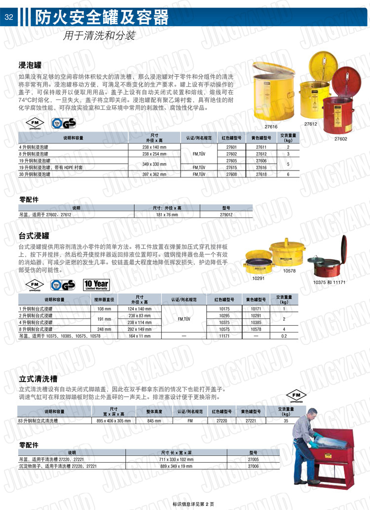 美國(guó)杰斯瑞特，justrite，臺(tái)式浸泡罐，立式清洗槽，清洗罐