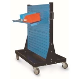 移動型雙面物料架960×610×1110mm(2方孔2百葉)，KM-2222